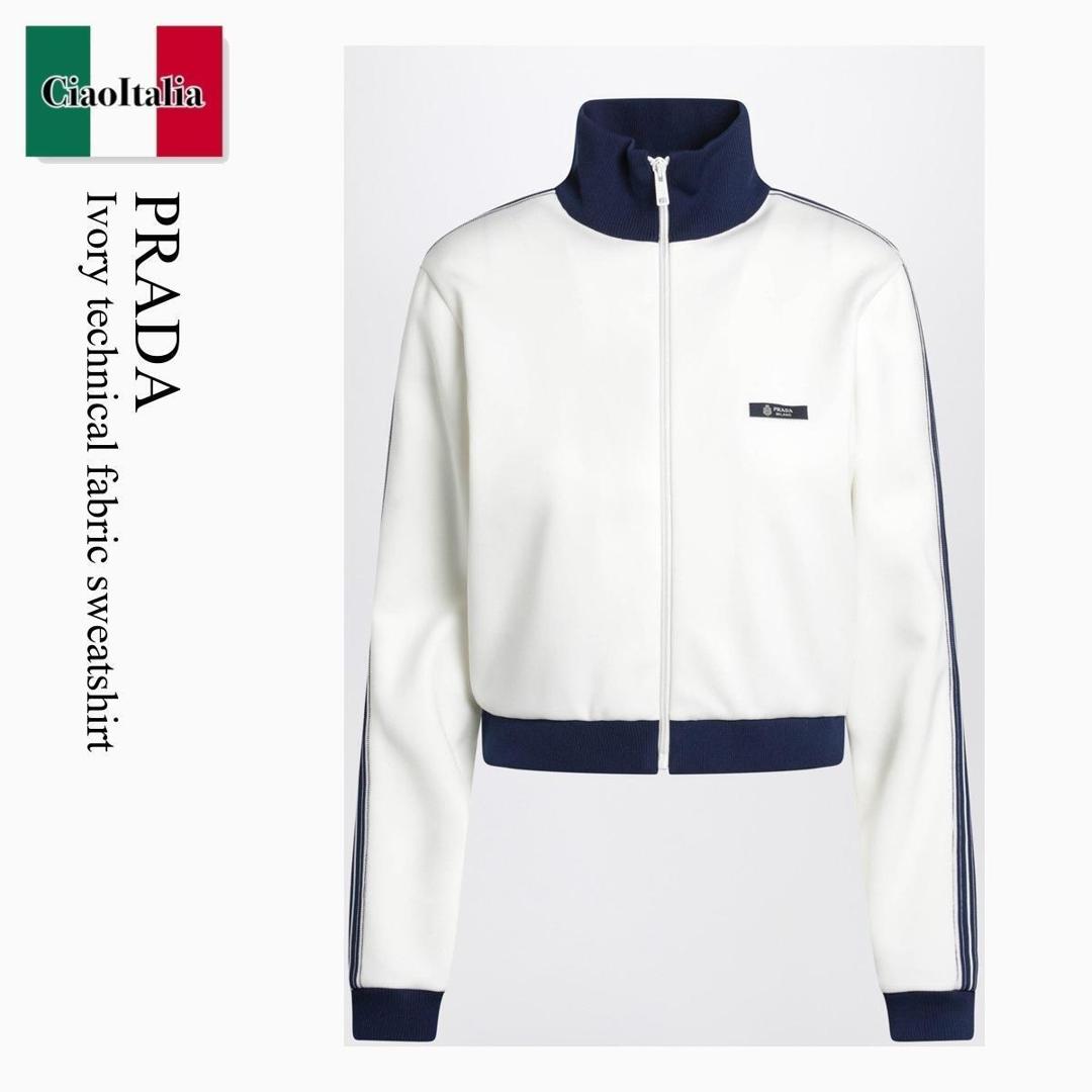 【寸法押さえる・店卸し資産境界線・早め者制覇！】 プラダ / Prada Ivory Technical Fabric Sweatshirt / 138644 F0304 / 138644 OOO18VX F0304 / 138644OOO18VXF0304 / スウェット・トレーナー