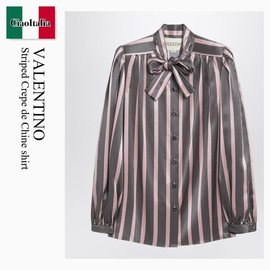 【数量限定・在庫限り・早い者勝ち!】 バレンチノ / Valentino Striped Crepe De Chine Shirt / 7B0AB7Z79TE / 7B0AB7Z79TE R1N / 7B0AB7Z79TER1N / ブラウス・シャツ|Ciao Italia
