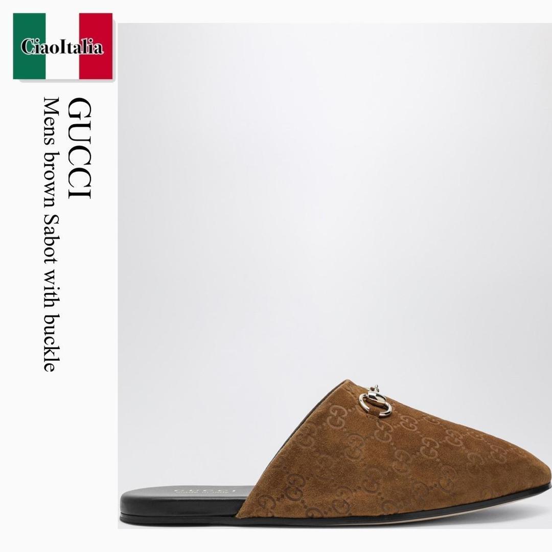【物量制限事項・店卸し資産極限点・早め者制覇！】 グッチ / Gucci Mens Brown Sabot With Buckle / 850140 AAFQV / 850140 AAFQV 2118 / 850140AAFQV2118 / サンダル