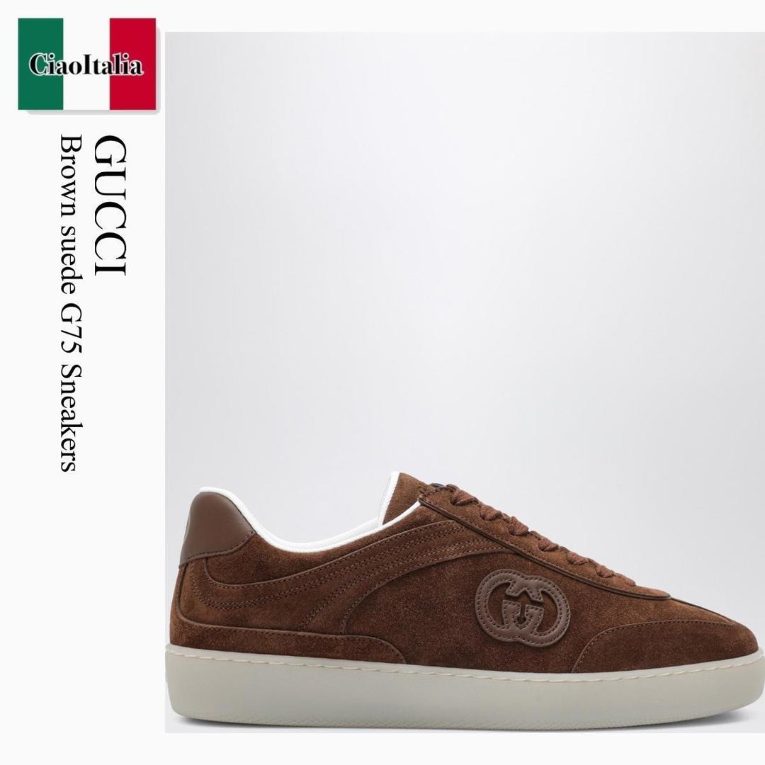 【寸法押さえる・店卸し資産境界線・早め者制覇！】 グッチ / Gucci Brown Suede G75 Sneakers / 845147 AAFGP / 845147 AAFGP 2361 / 845147AAFGP2361 / スニーカー