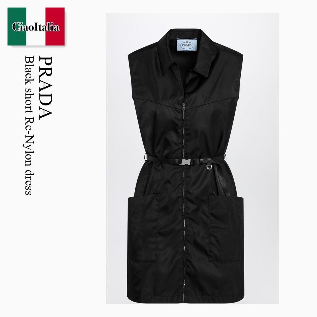 【物量制限事項・店卸し資産極限点・早め者制覇！】 プラダ / Prada Black Short Re-Nylon Dress / 230745 F0002 / 230745 OOO1WQ8 F0002 / 230745OOO1WQ8F0002 / 衣裳