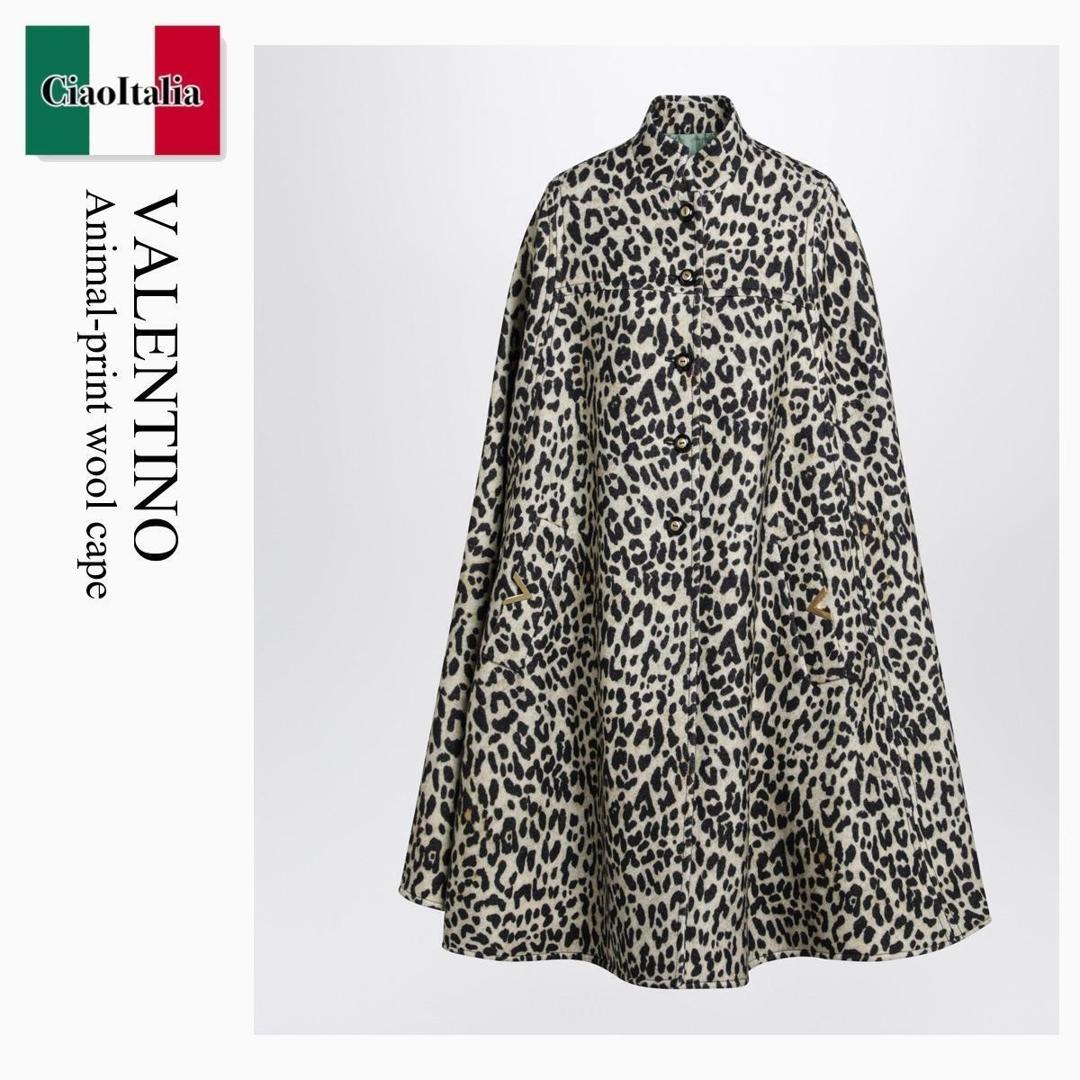 【分量制限事項・店卸し資産区分け・早め者白星！】 バレンチノ / Valentino Animal-Print Wool Cape / 7B3CG4Q09G7 / 7B3CG4Q09G7 AN2 / 7B3CG4Q09G7AN2 / ポンチョ・ケープ