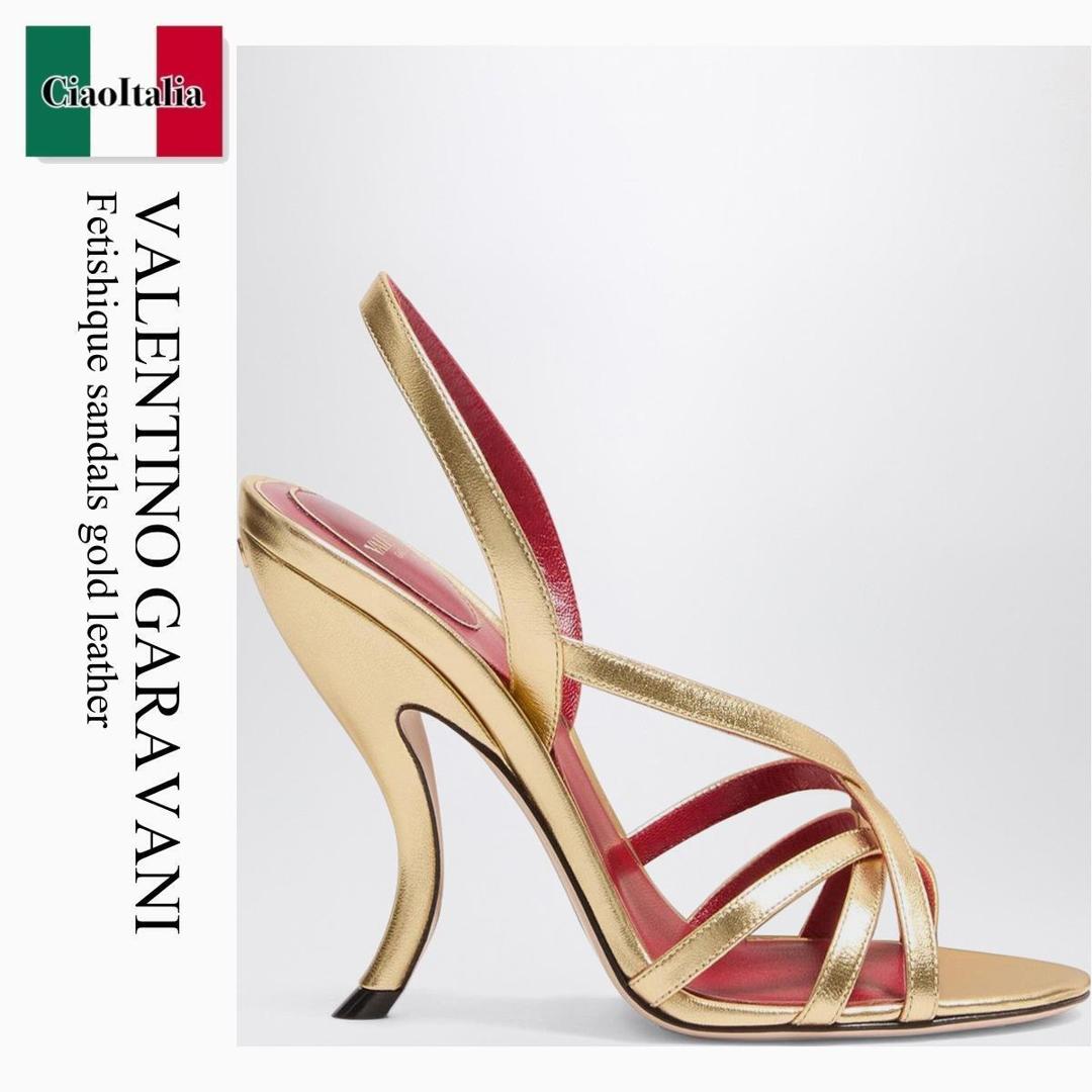 【物量制限事項・店卸し資産極限点・早め者制覇！】 バレンチノ / Valentino Garavani Fetishique Sandals Gold Leather / 7W0S0NC6MNN / 7W0S0NC6MNN I8M / 7W0S0NC6MNNI8M / サンダル・ミュール