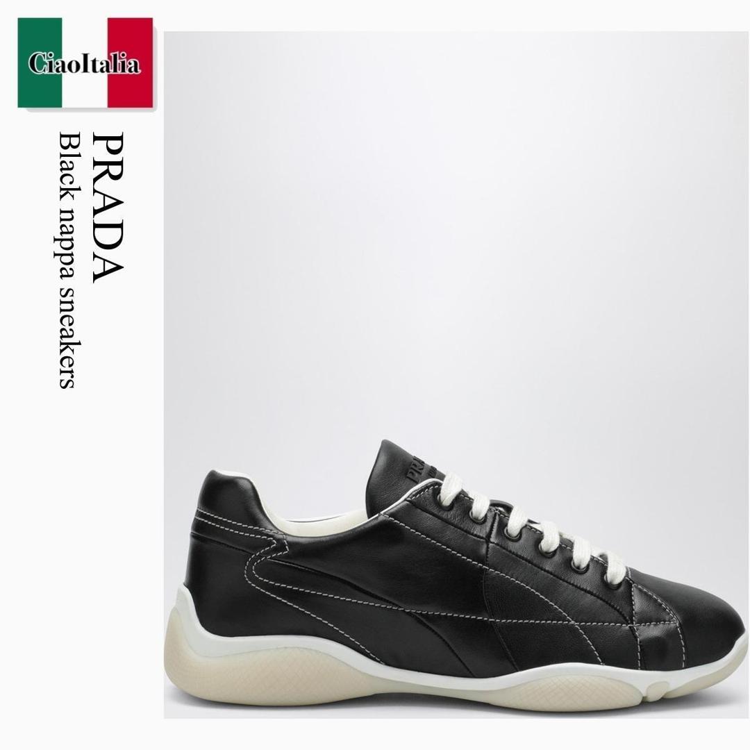 【物量制限事項・店卸し資産極限点・早め者制覇！】 プラダ / Prada Black Nappa Sneakers / 2EE429 F0632 / 2EE429 G000038 F0632 / 2EE429G000038F0632 / スニーカー