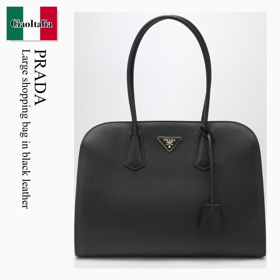 【物量制限事項・店卸し資産極限点・早め者制覇！】 プラダ / かばん / 鞄 / Prada Large Shopping Bag In Black Leather / 1BG605 F0002 / 1BG605 OOO2CYS F0002 / 1BG605OOO2CYSF0002 / トートバッグ