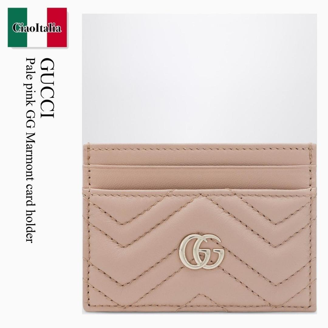 【分量制限事項・店卸し資産区分け・早め者白星！】 グッチ / Gucci Pale Pink Gg Marmont Card Holder / 443127 AAFAX / 443127 AAFAX 5753 / 443127AAFAX5753 / 歌留多入れもの・名刺入れ