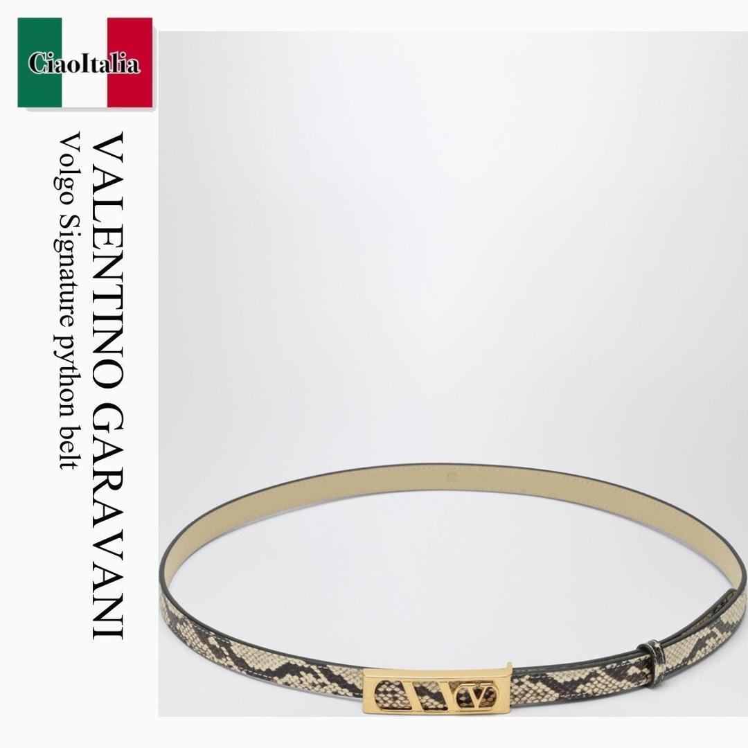【寸法押さえる・店卸し資産境界線・早め者制覇！】 バレンチノ / Valentino Garavani Volgo Signature Python Belt / 7W0T0SU1CJQ / 7W0T0SU1CJQ DN1 / 7W0T0SU1CJQDN1 / 三尺帯
