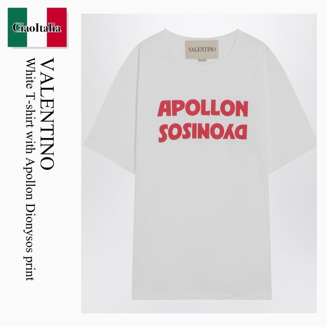 【分量制限事項・店卸し資産区分け・早め者白星！】 バレンチノ / Valentino White T-Shirt With Apollon Dionysos Print / 7V0MG16PB6E / 7V0MG16PB6E A33 / 7V0MG16PB6EA33 / プルオーバー・カットソー