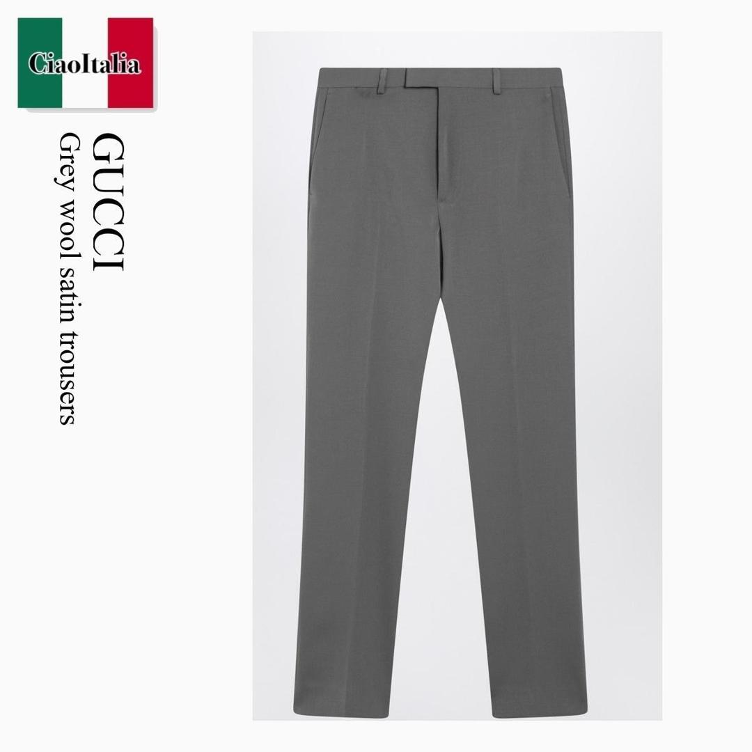 【数量限定・在庫限り・早い者勝ち!】 グッチ / Gucci Grey Wool Satin Trousers / 850333 Z7AYB / 850333 Z7AYB 1085 / 850333Z7AYB1085 / パンツ・ボトムスその他|Ciao Italia