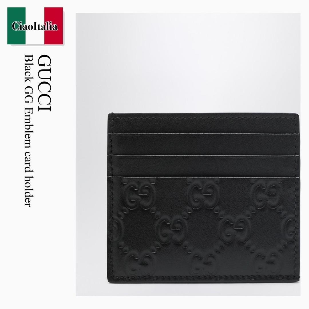 【分量制限事項・店卸し資産区分け・早め者白星！】 グッチ / Gucci Black Gg Emblem Card Holder / 850187 AAFDV / 850187 AAFDV 1000 / 850187AAFDV1000 / 歌留多入れもの・名刺入れ