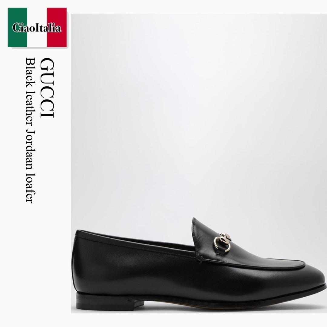 【物量制限事項・店卸し資産極限点・早め者制覇！】 グッチ / Gucci Black Leather Jordaan Loafer / 786016 AADCW / 786016 AADCW 1000 / 786016AADCW1000 / 置き目毛皮・オックスフォード