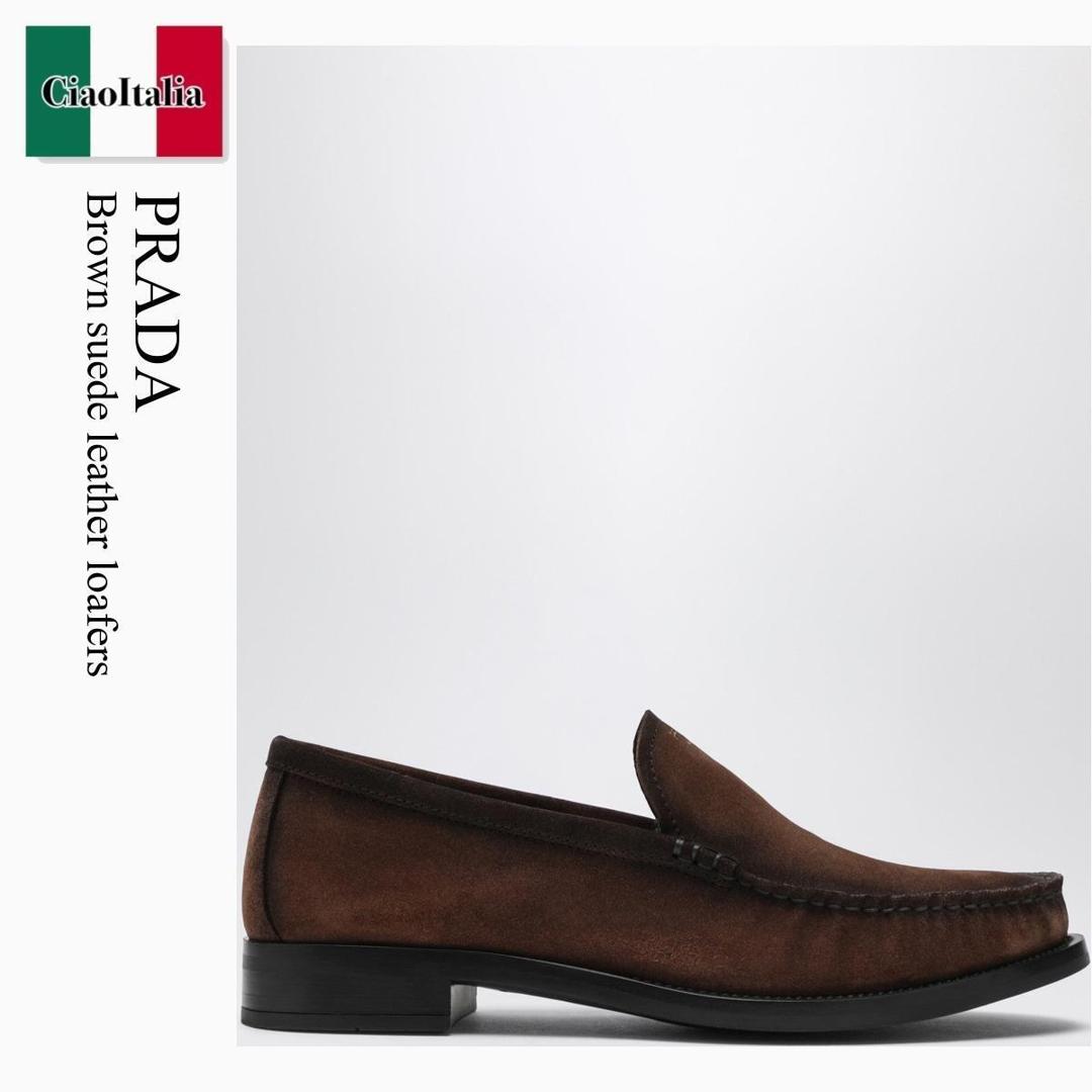 【物量制限事項・店卸し資産極限点・早め者制覇！】 プラダ / Prada Brown Suede Leather Loafers / 1D991N F0324 / 1D991N A0203ZL3 F0324 / 1D991NA0203ZL3F0324 / 置き目毛皮・オックスフォード