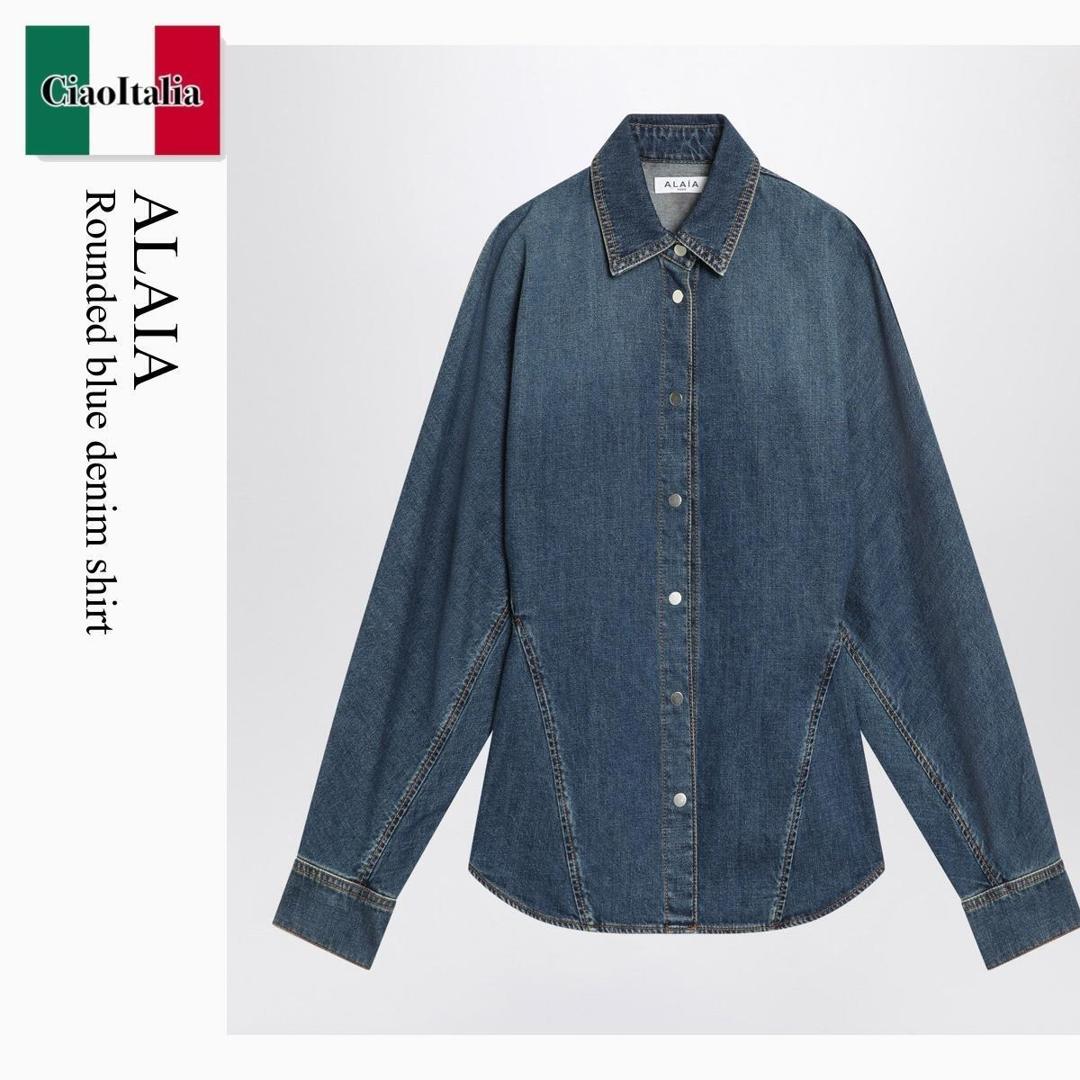 【量目押さえる・店卸し資産極限点・早め者制勝！】 アズディンアライア / Alaia Rounded Blue Denim Shirt / AA9C0988D004B / AA9C0988D004B 505 / AA9C0988D004B505 / トップ・プルオーバー