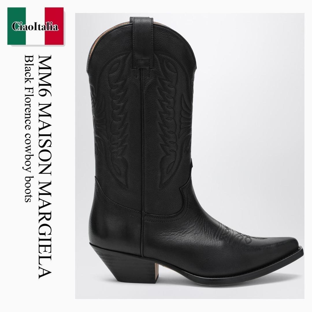 【寸法押さえる・店卸し資産境界線・早め者制覇！】 MM6 / Mm6 Maison Margiela Black Florence Cowboy Boots / SH3WW0003P8298 / SH3WW0003P8298 T8013 / SH3WW0003P8298T8013 / ブーツ