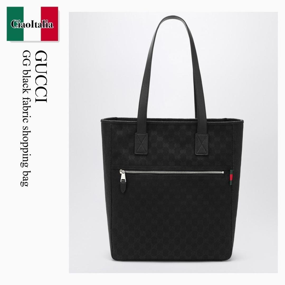 【分量制限事項・店卸し資産区分け・早め者白星！】 グッチ / かばん / 鞄 / Gucci Gg Black Fabric Shopping Bag / 834796 FAEPS / 834796 FAEPS 1060 / 834796FAEPS1060 / トートバッグ