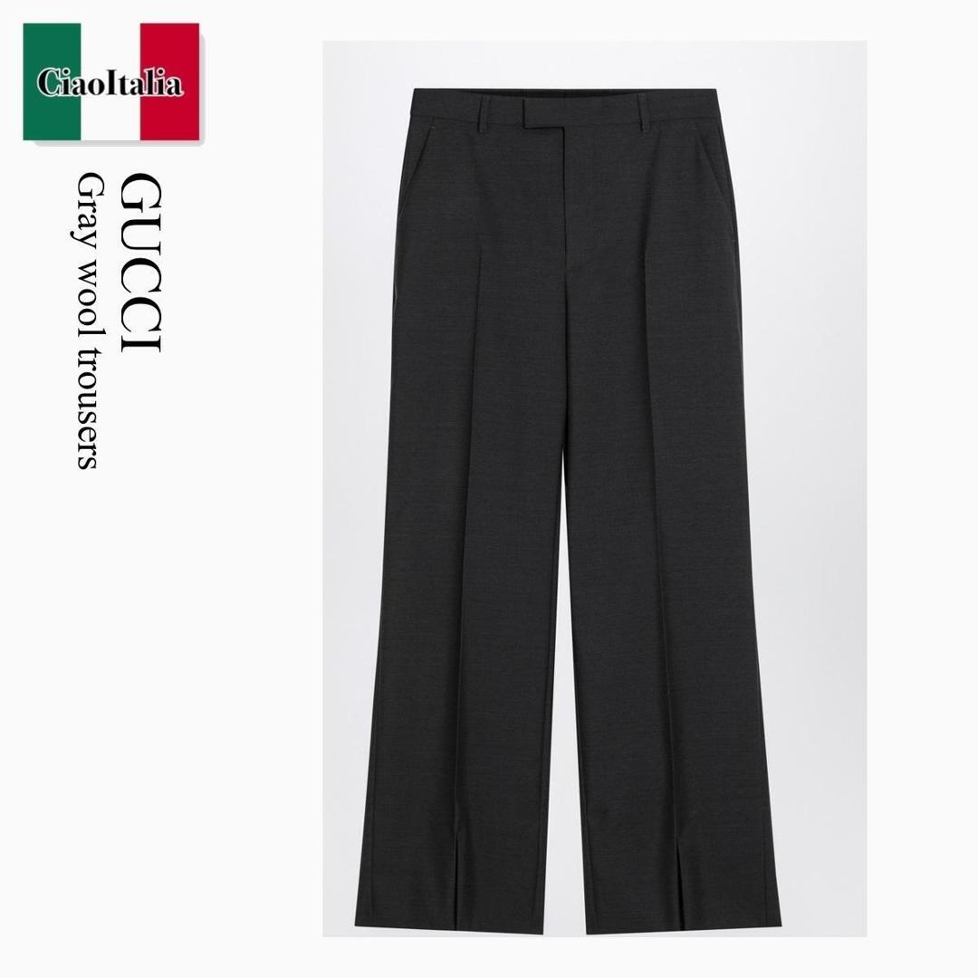 【量目押さえる・店卸し資産極限点・早め者制勝！】 グッチ / Gucci Gray Wool Trousers / 828769 Z7AO2 / 828769 Z7AO2 1505 / 828769Z7AO21505 / ズボン下