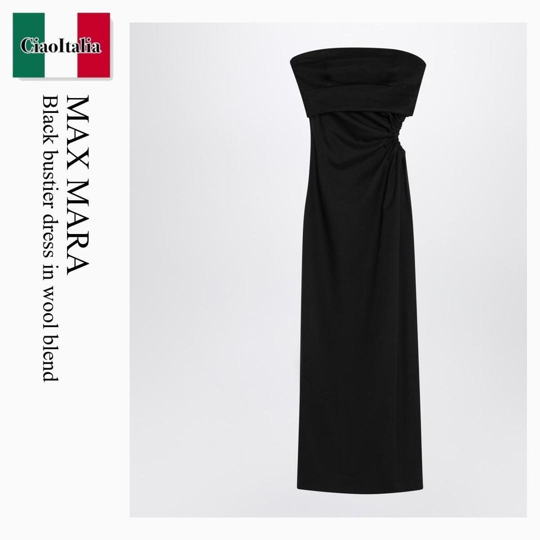 【分量制限事項・店卸し資産区分け・早め者白星！】 マックスマーラ / Max Mara Black Bustier Dress In Wool Blend / SILVA / SILVA 002 / SILVA002 / 衣装