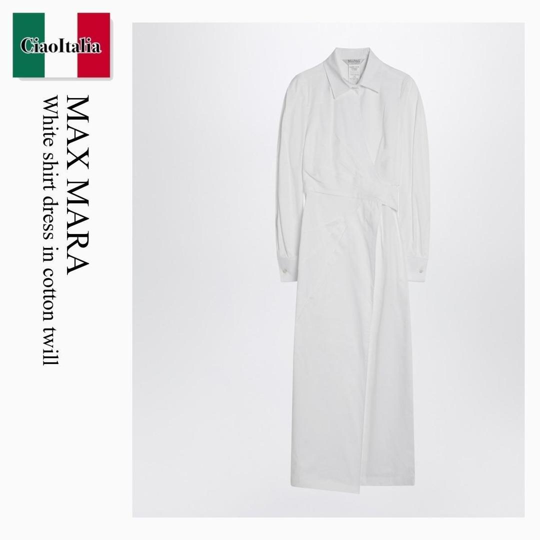 【分量制限事項・店卸し資産区分け・早め者白星！】 マックスマーラ / Max Mara White Shirt Dress In Cotton Twill / BALZAC / BALZAC 002 / BALZAC002 / 衣装