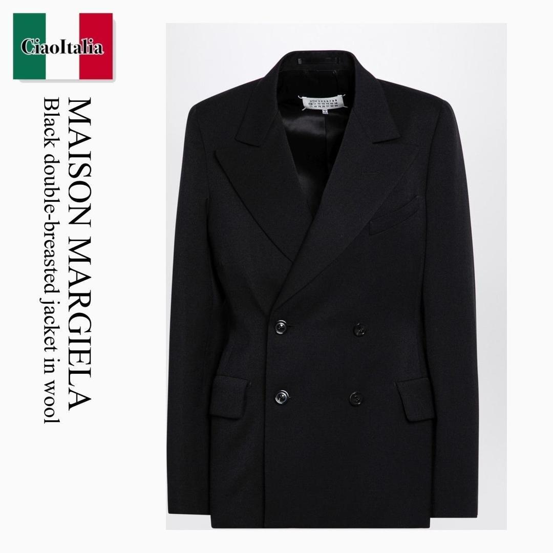 【分量制限事項・店卸し資産区分け・早め者白星！】 棲み家 マルジェラ / Maison Margiela Black Double-Breasted Jacket In Wool / S50BN0527M35032 / S50BN0527M35032 900 / S50BN0527M35032900 / 上衣