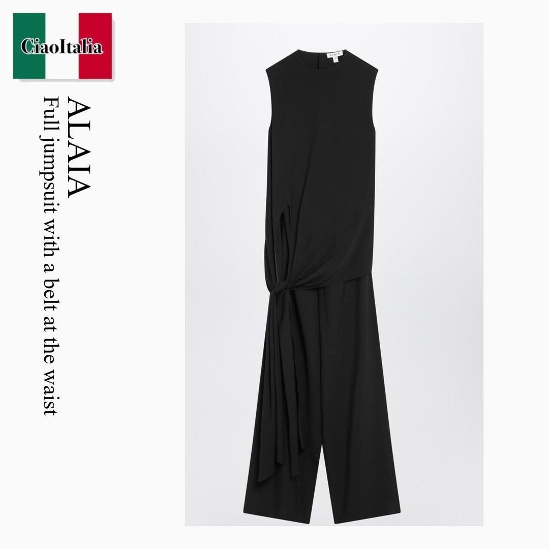 【寸法押さえる・店卸し資産境界線・早め者制覇！】 アズディンアライア / Alaia Full Jumpsuit With A Belt At The Waist / AA9U0023W071B / AA9U0023W071B 995 / AA9U0023W071B995 / オールインワン・サロペット