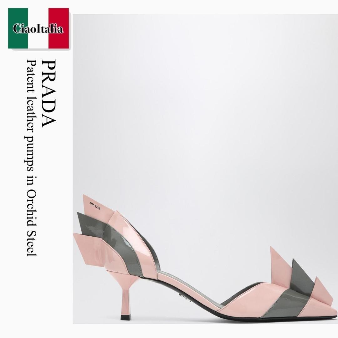 【分量制限事項・店卸し資産区分け・早め者白星！】 プラダ / Prada Patent Leather Pumps In Orchid Steel / 1I971N F04HZ / 1I971N B05505G F04HZ / 1I971NB05505GF04HZ / パンプス