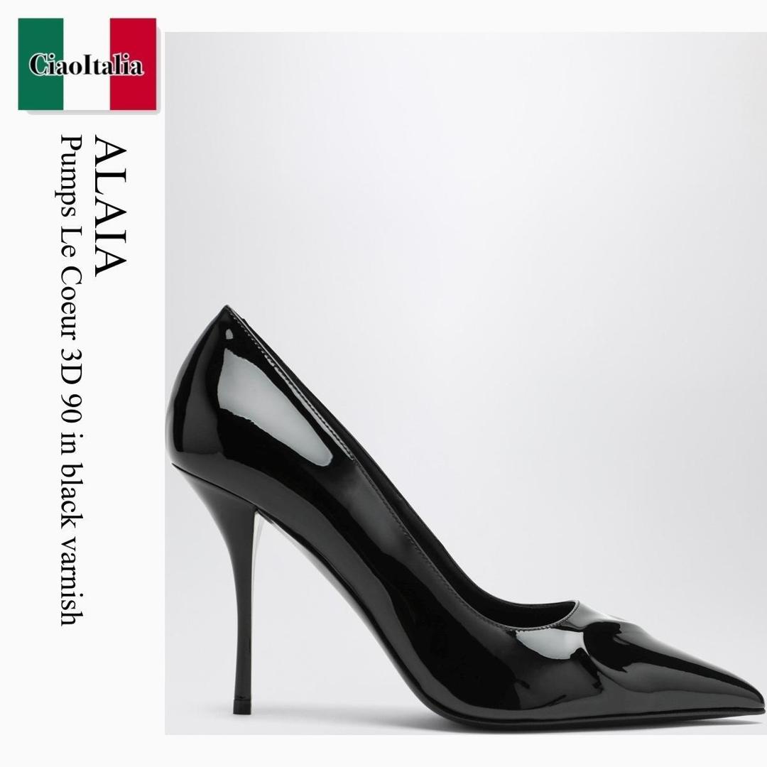 【物量制限事項・店卸し資産極限点・早め者制覇！】 アズディンアライア / Alaia Pumps Le Coeur 3D 90 In Black Varnish / AA3E089CK168 / AA3E089CK168 999 / AA3E089CK168999 / パンプス