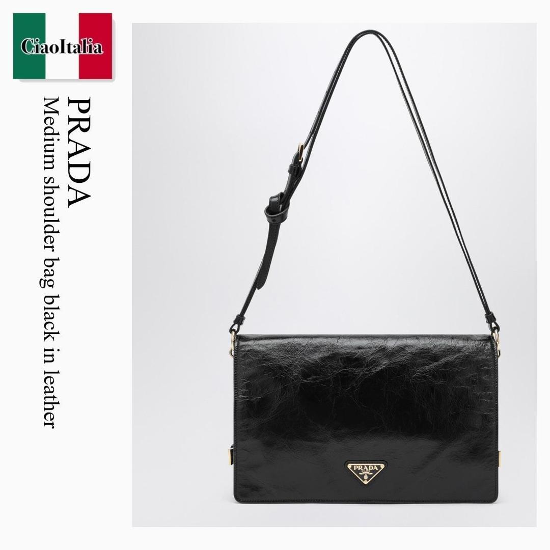 【数量限定・在庫限り・早い者勝ち！】 プラダ / かばん / カバン / Prada Medium Shoulder Bag Black In Leather / 1BD385 F0002 / 1BD385 OVJ2CYR F0002 / 1BD385OVJ2CYRF0002 / ショルダーバッグ・ポシェット｜Ciao Italia