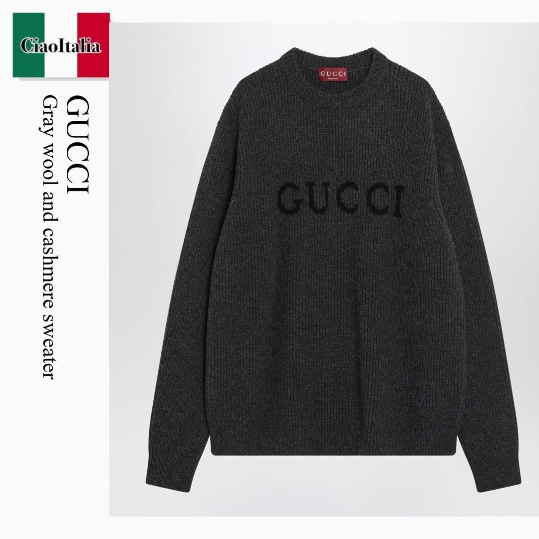 【寸法押さえる・店卸し資産境界線・早め者制覇！】 グッチ / Gucci Gray Wool And Cashmere Sweater / 833499 XKEYJ / 833499 XKEYJ 1043 / 833499XKEYJ1043 / 編み物・プルオーバー