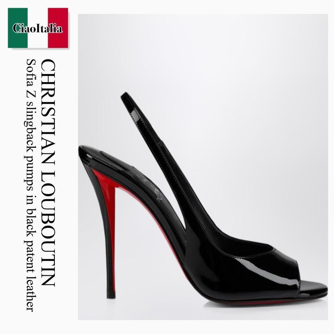 【寸法押さえる・店卸し資産境界線・早め者制覇！】 クリスチャンルブタン / Christian Louboutin Sofia Z Slingback Pumps In Black Patent / 3260086 / 3260086 B439 / 3260086B439 / パンプス
