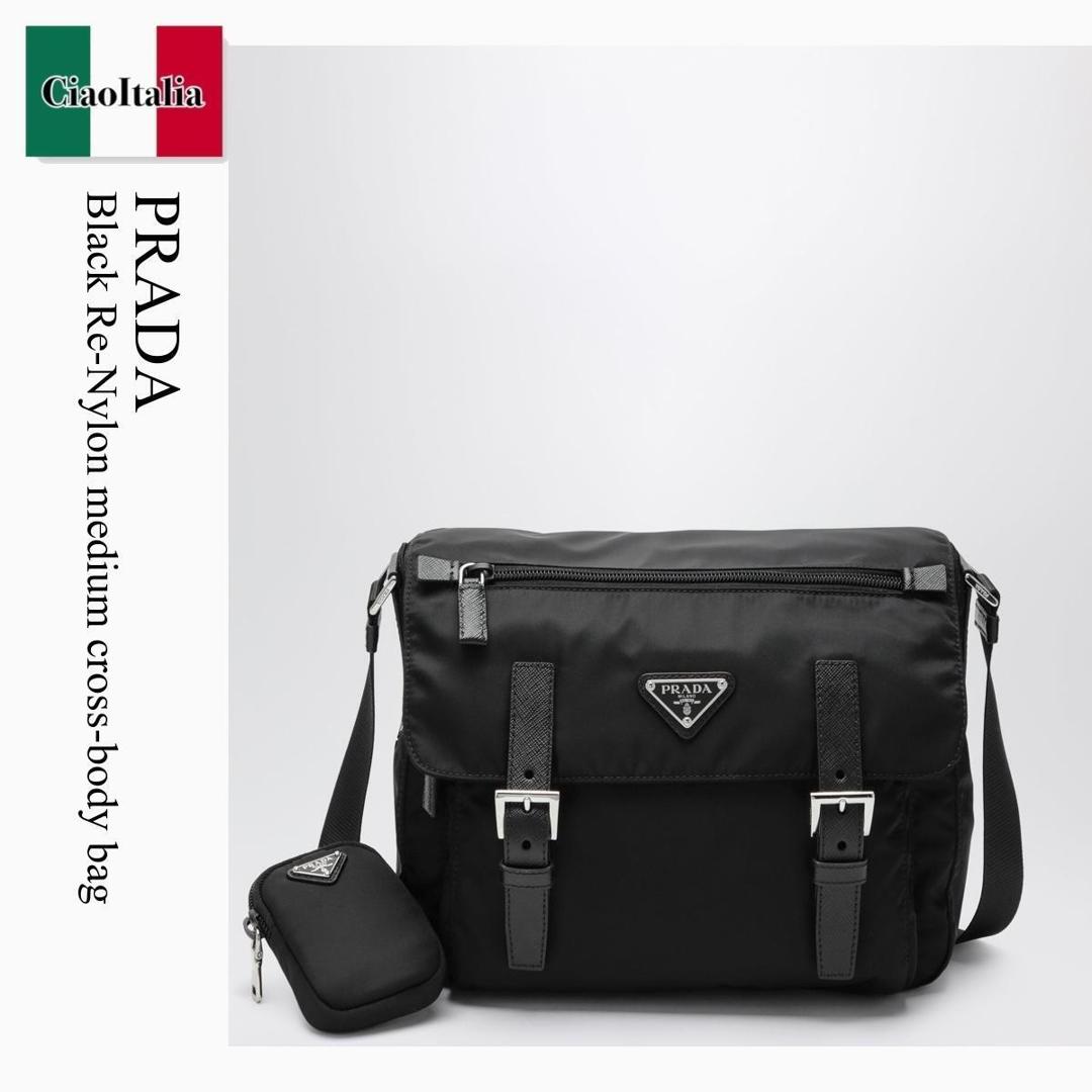 【分量制限事項・店卸し資産区分け・早め者白星！】 プラダ / かばん / 鞄 / Prada Black Re-Nylon Medium Cross-Body Bag / 1BD953 F0002 / 1BD953 B1MRV44 F0002 / 1BD953B1MRV44F0002 / ショルダーバッグ・ポシェット