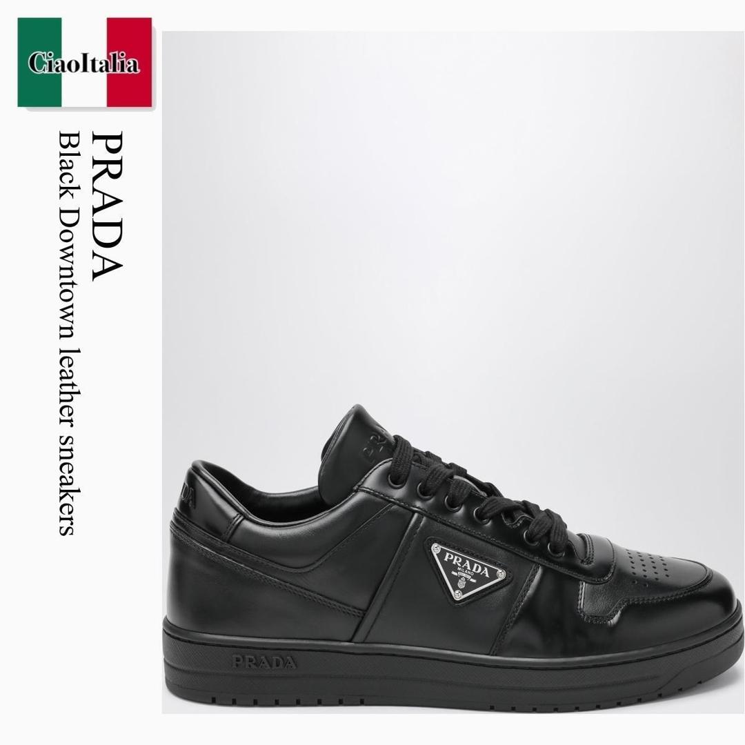 【数量限定・在庫限り・早い者勝ち！】 プラダ / Prada Black Downtown Leather Sneakers / 2EE364 F0002 / 2EE364 D0033LJ6 F0002 / 2EE364D0033LJ6F0002 / スニーカー｜Ciao Italia