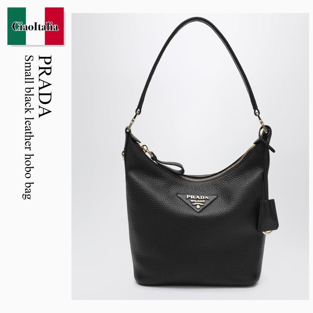 【分量制限事項・店卸し資産区分け・早め者白星！】 プラダ / かばん / 鞄 / Prada Small Black Leather Hobo Bag / 1BC278 F0632 / 1BC278 ONO2DKV F0632 / 1BC278ONO2DKVF0632 / ショルダーバッグ・ポシェット
