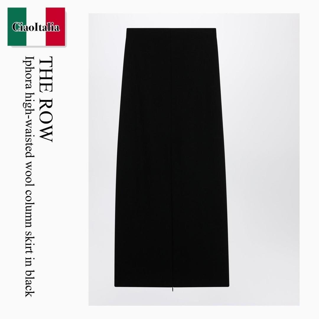 【分量制限事項・店卸し資産区分け・早め者白星！】 ザ・ロウ / The Row Iphora High-Waisted Wool Column Skirt In Black / 11044W3273 / 11044W3273 BLK / 11044W3273BLK / スコート