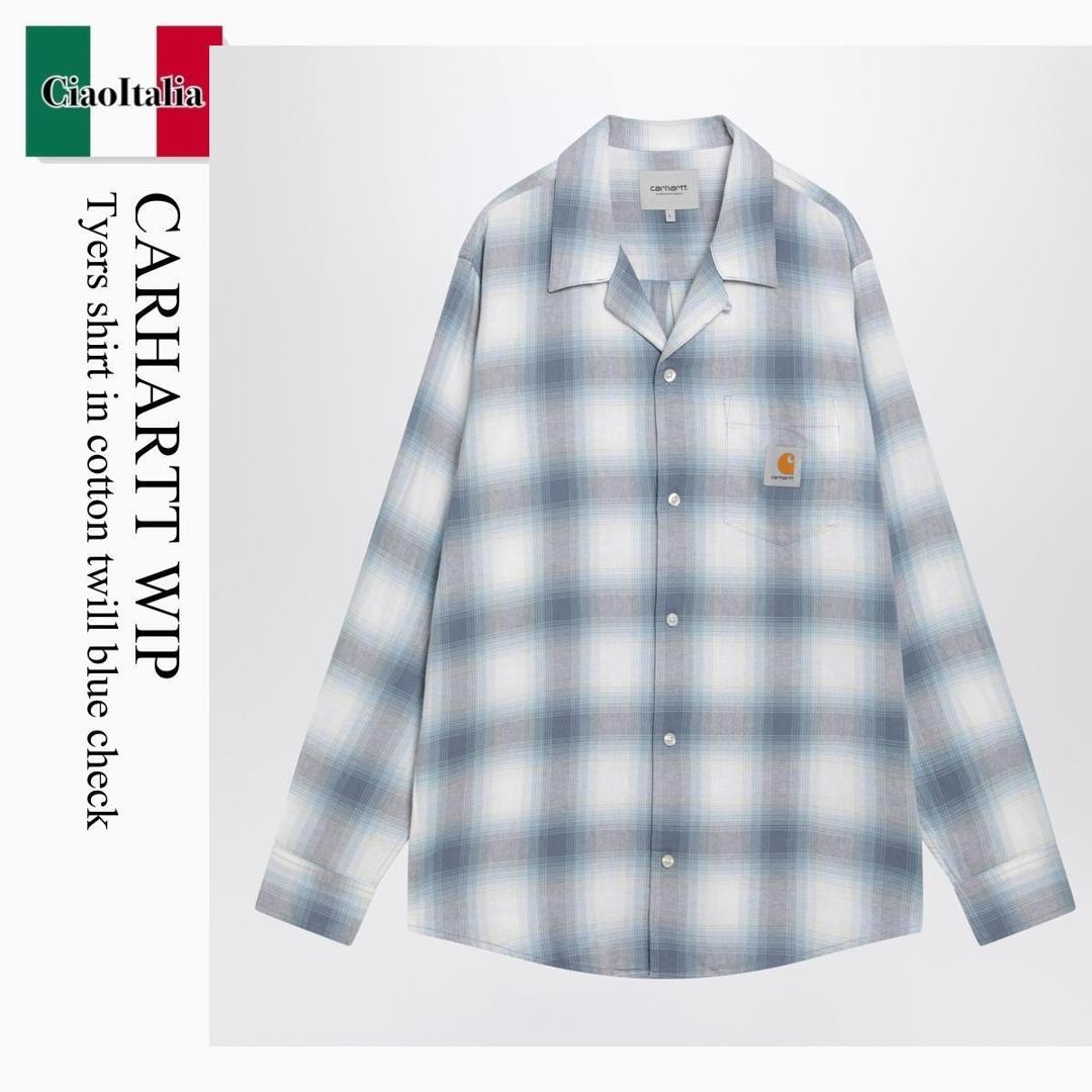 【物量制限事項・店卸し資産極限点・早め者制覇！】 鉄道車両ハート形 / Carhartt Wip Tyers Shirt In Cotton Twill Blue Check / I036807 / I036807 3TRXX / I0368073TRXX / ティーシャツ