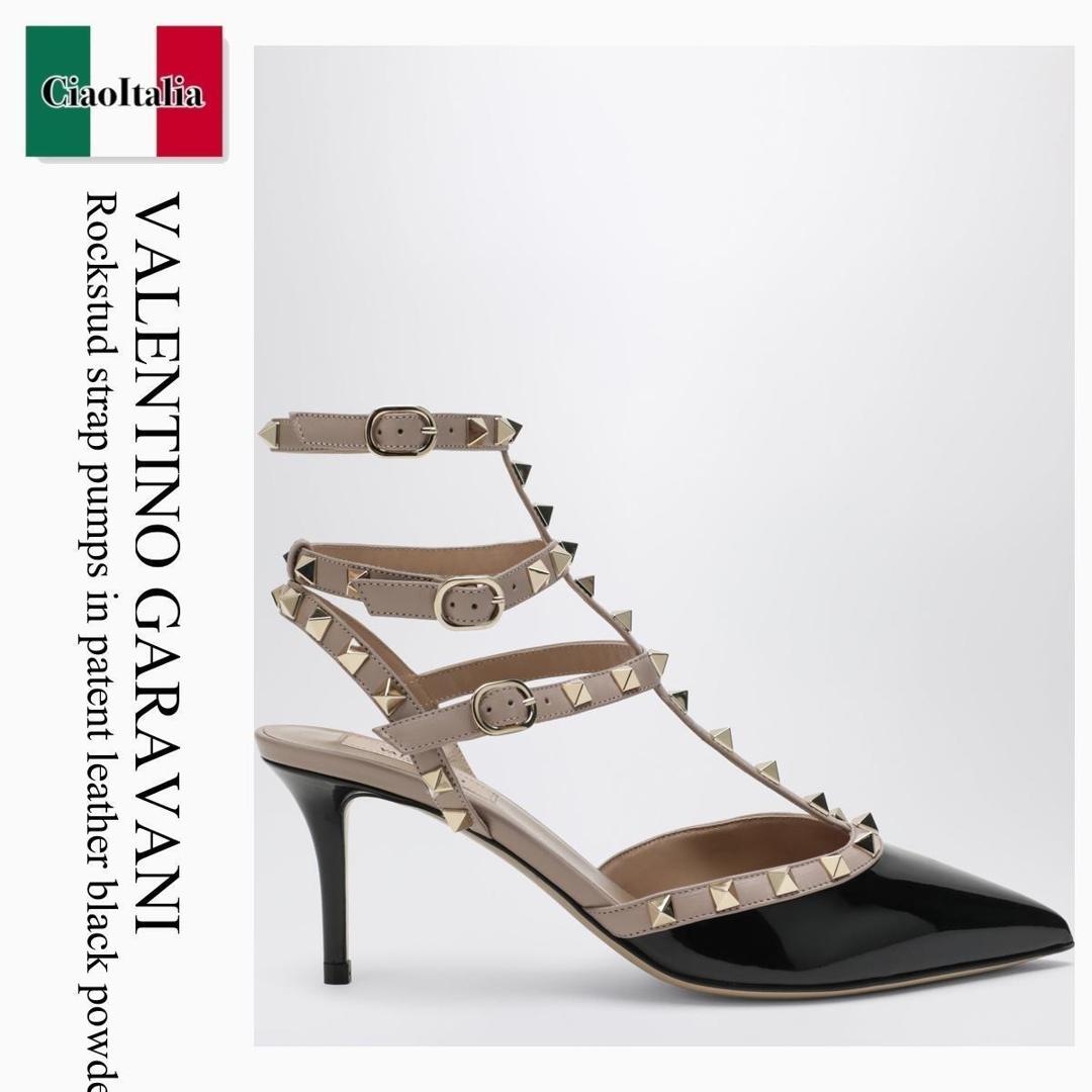 【寸法押さえる・店卸し資産境界線・早め者制覇！】 バレンチノ / Valentino Garavani Rockstud Strap Pumps In Patent Leather Bl / 9W2S0375VNW / 9W2S0375VNW N91 / 9W2S0375VNWN91 / サンダル・ミュール
