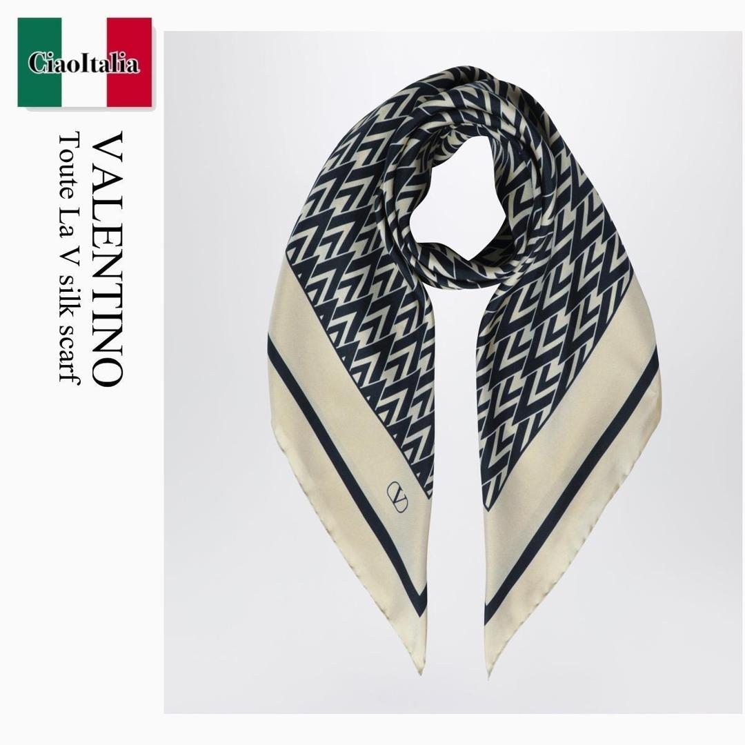 【寸法押さえる・店卸し資産境界線・早め者制覇！】 バレンチノ / Valentino Toute La V Silk Scarf / 9W2EI114SHT / 9W2EI114SHT 3GJ / 9W2EI114SHT3GJ / えり巻き