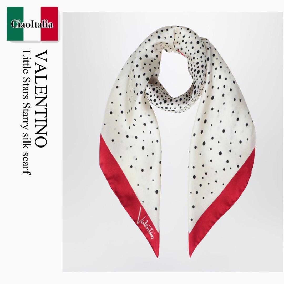 【分量制限事項・店卸し資産区分け・早め者白星！】 バレンチノ / Valentino Little Stars Starry Silk Scarf / 9W2EI114NJB / 9W2EI114NJB 3B6 / 9W2EI114NJB3B6 / えり巻き