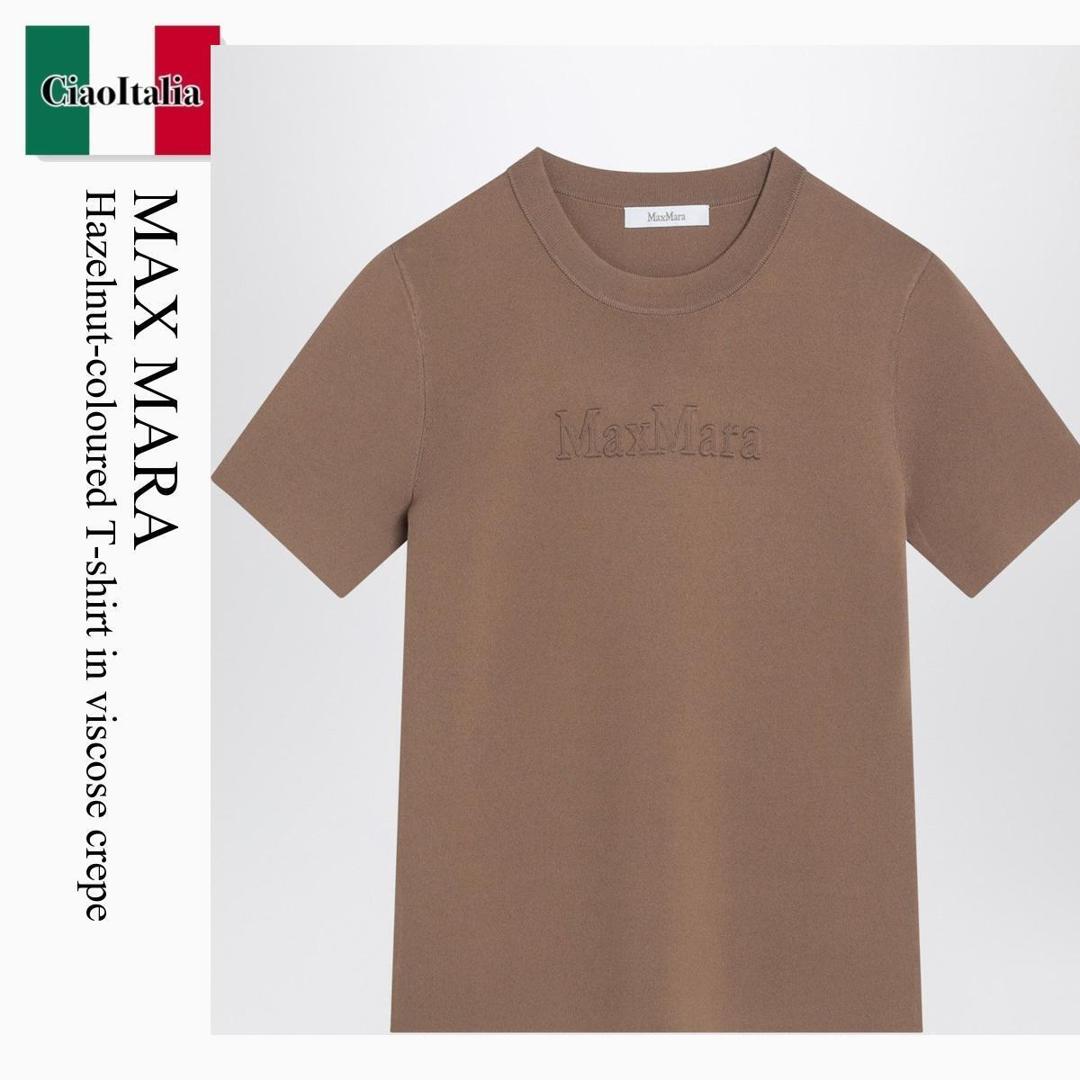 【分量制限事項・店卸し資産区分け・早め者白星！】 マックスマーラ / Max Mara Hazelnut-Coloured T-Shirt In Viscose Crepe / ADELIO / ADELIO 004 / ADELIO004 / プルオーバー・カットソー