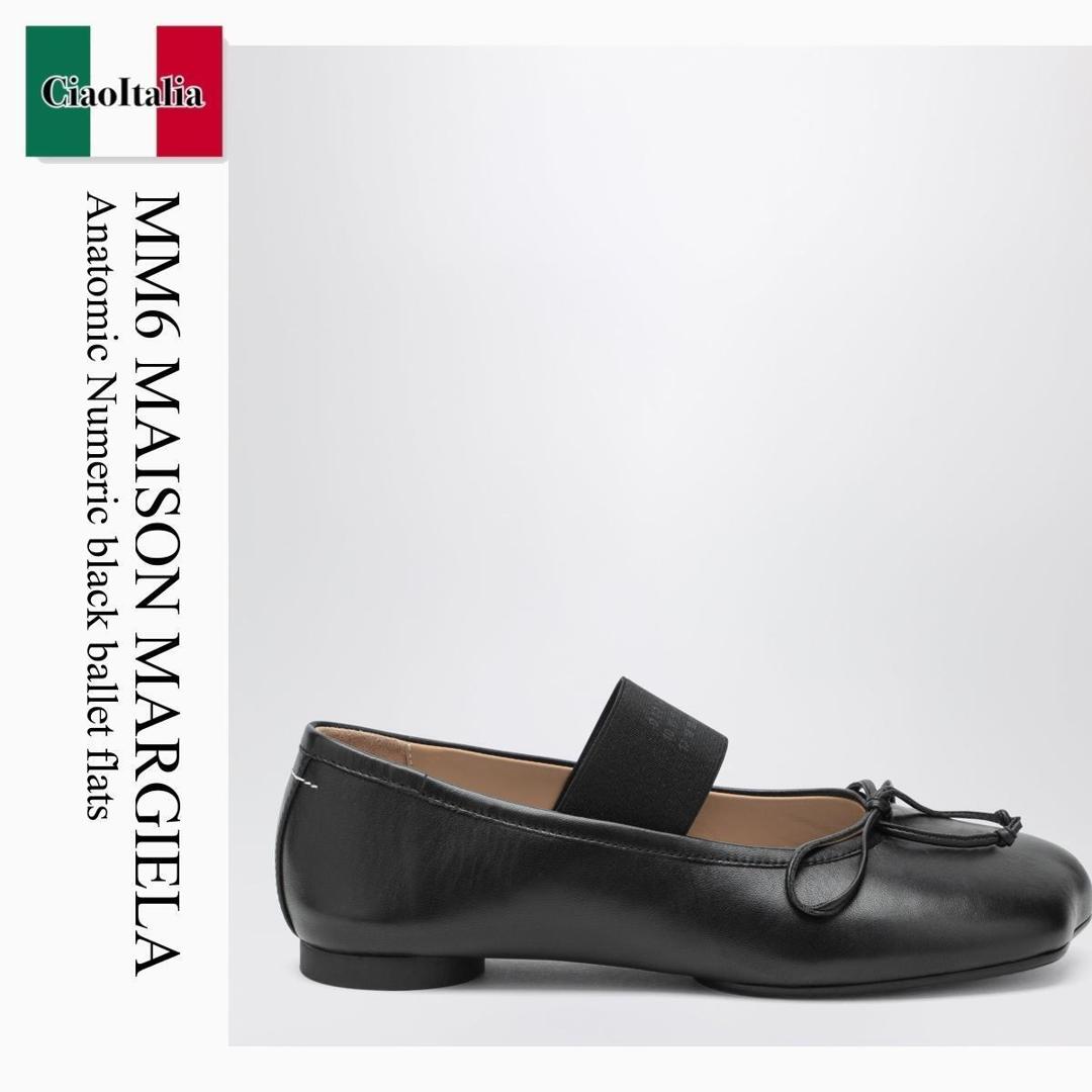 【分量制限事項・店卸し資産区分け・早め者白星！】 MM6 / Mm6 Maison Margiela Anatomic Numeric Black Ballet Flats / S59WZ0099P3628 / S59WZ0099P3628 T8013 / S59WZ0099P3628T8013 / バレーシューズ