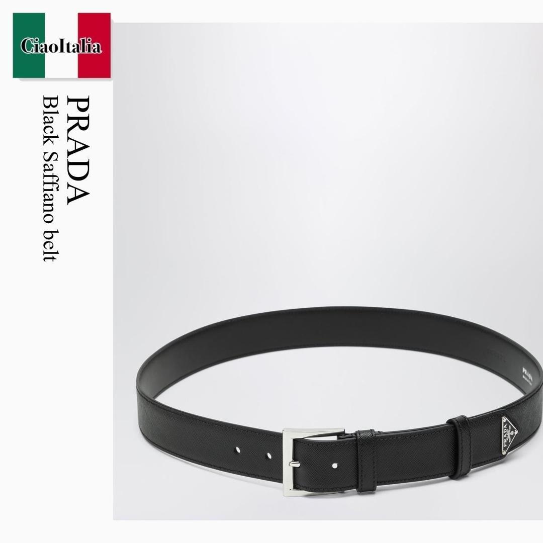 【数量限定・在庫限り・早い者勝ち！】 プラダ / Prada Black Saffiano Belt / 2CC672 F0002 / 2CC672 053 F0002 / 2CC672053F0002 / ベルト｜Ciao Italia