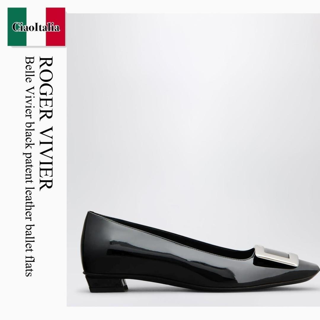 【数量限定・在庫限り・早い者勝ち!】 ロジェ・ヴィヴィエ / Roger Vivier Belle Vivier Black Patent Leather Ballet Flats / RVW00700920D1P / RVW00700920D1P B999 / RVW00700920D1PB999 / バレエシューズ|Ciao Italia