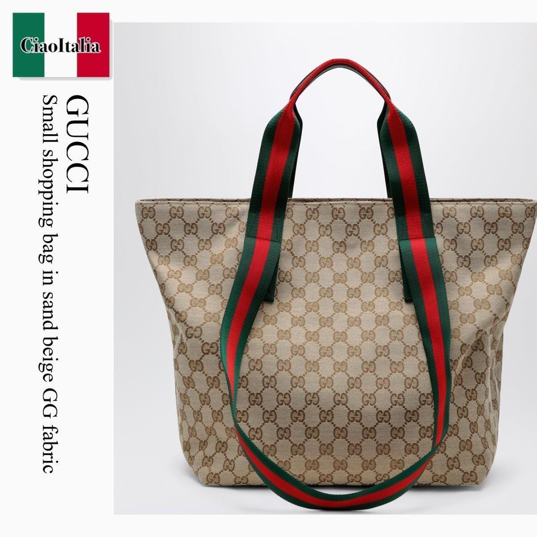 【分量制限事項・店卸し資産区分け・早め者白星！】 グッチ / かばん / 鞄 / Gucci Small Shopping Bag In Sand Beige Gg Fabric / 875941 FAFV9 / 875941 FAFV9 9653 / 875941FAFV99653 / トートバッグ