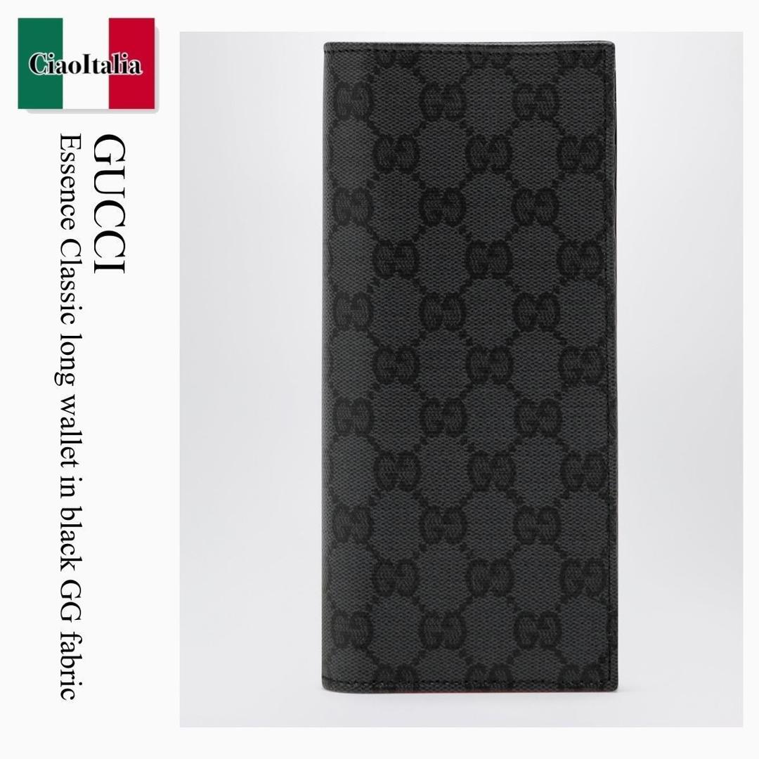 【寸法押さえる・店卸し資産境界線・早め者制覇！】 グッチ / Gucci Essence Classic Long Wallet In Black Gg Fabric / 876441 FAF8A / 876441 FAF8A 1000 / 876441FAF8A1000 / 長金入れ