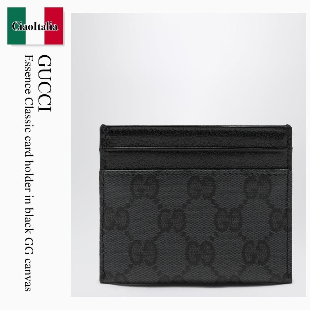 【物量制限事項・店卸し資産極限点・早め者制覇！】 グッチ / Gucci Essence Classic Card Holder In Black Gg Canvas / A002F2 FAF8A / A002F2 FAF8A 1000 / A002F2FAF8A1000 / 歌留多容れもの・名刺入れ