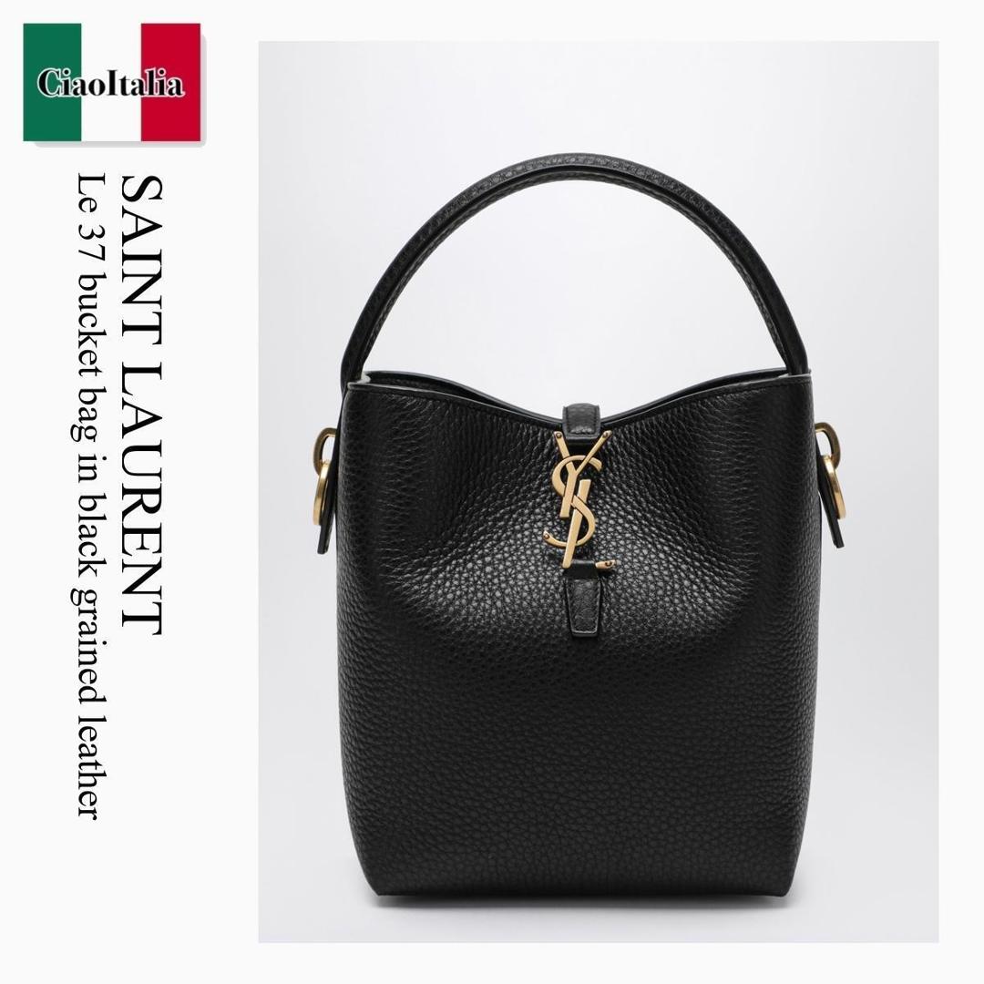 【数量限定・在庫限り・早い者勝ち！】 サンローラン / かばん / カバン / Saint Laurent Le 37 Bucket Bag In Black Grained Leather / 860942 AAF20 / 860942 AAF20 1000 / 860942AAF201000 / ショルダーバッグ・ポシェット｜Ciao Italia
