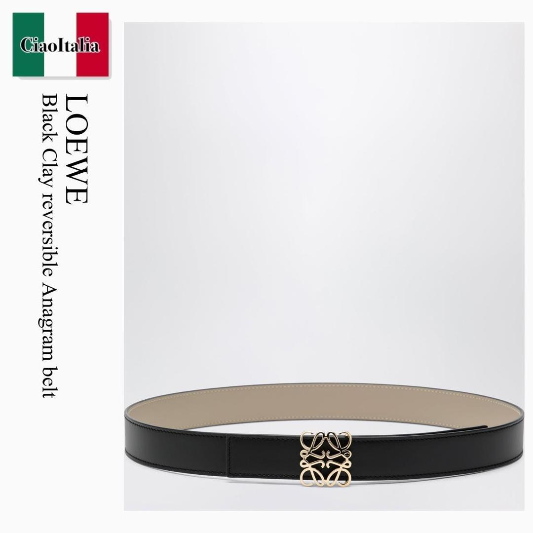 【数量限定・在庫限り・早い者勝ち！】 ロエベ / Loewe Black Clay Reversible Anagram Belt / E821Z26X11 / E821Z26X11 0701 / E821Z26X110701 / ベルト｜Ciao Italia