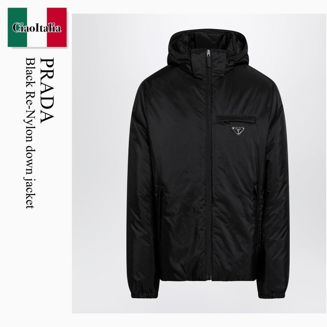 【寸法押さえる・店卸し資産境界線・早め者制覇！】 プラダ / Prada Black Re-Nylon Down Jacket / SGN955 F0002 / SGN955 1WQ9 F0002 / SGN9551WQ9F0002 / 落ちこむ上衣