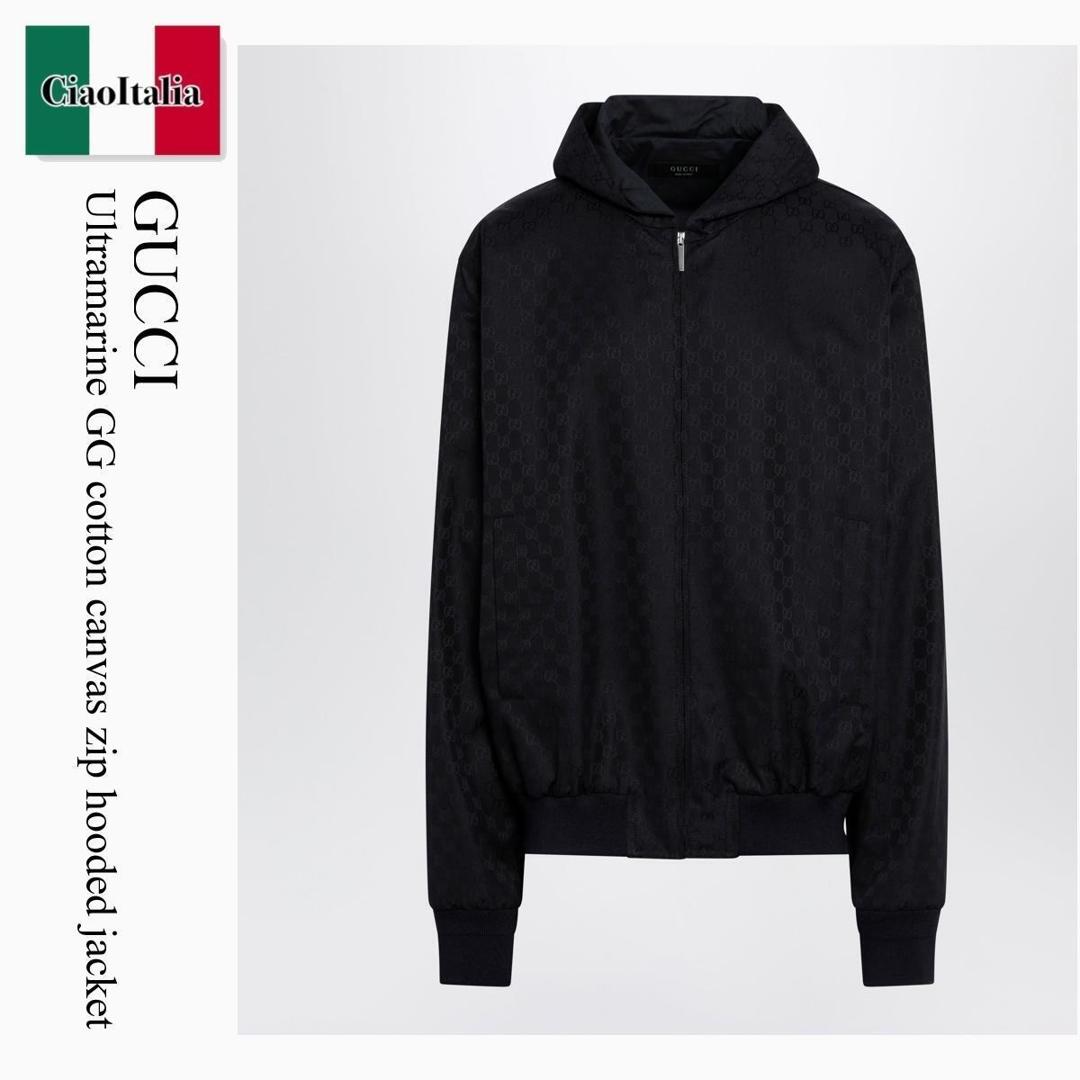【寸法押さえる・店卸し資産境界線・早め者制覇！】 グッチ / Gucci Ultramarine Gg Cotton Canvas Zip Hooded Jacket / 874486 ZAUR4 / 874486 ZAUR4 4013 / 874486ZAUR44013 / 上衣