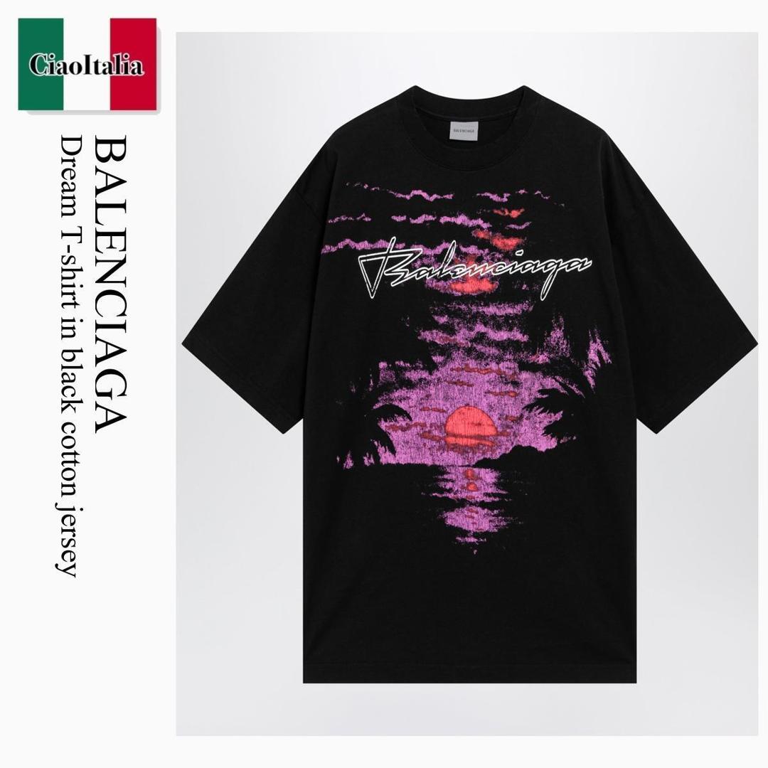 【数量限定・在庫限り・早い者勝ち!】 バレンシアガ / Balenciaga Dream T-Shirt In Black Cotton Jersey / A00497 TUVO9 / A00497 TUVO9 1000 / A00497TUVO91000 / Tシャツ・カットソー|Ciao Italia