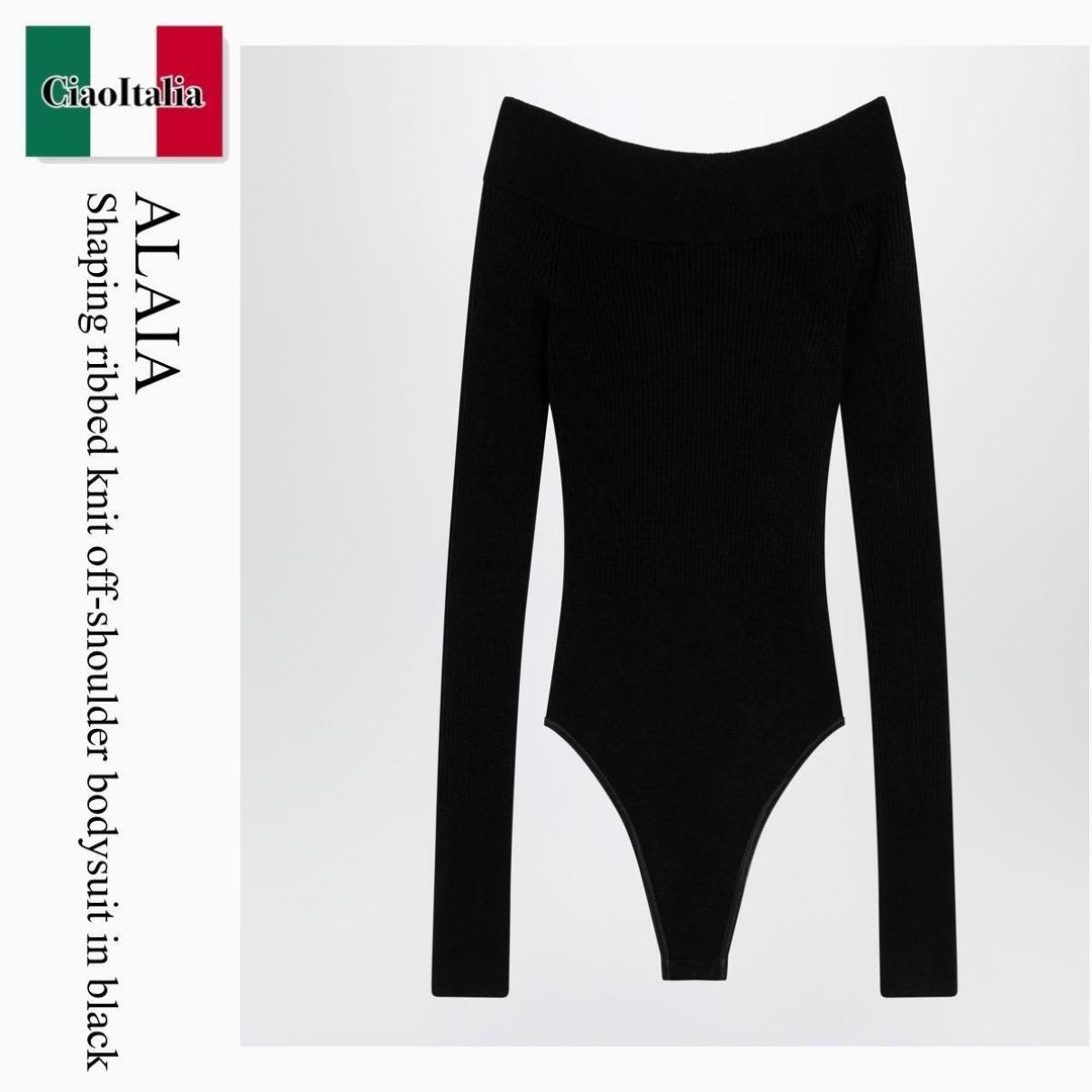 【数量限定・在庫限り・早い者勝ち！】 アズディンアライア / Alaia Shaping Ribbed Knit Off-Shoulder Bodysuit In Black / AA9B0342K017A / AA9B0342K017A 995 / AA9B0342K017A995 / インナー・ルームウェアその他｜Ciao Italia